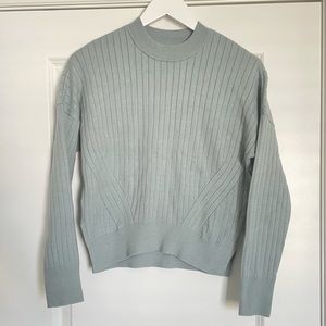 Abercrombie soft af crew neck rubbed blue sweater